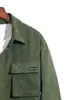 Camisa de trabajo de pana para hombre personalizada para otoño e invierno con doble bolsillo, chaqueta tipo camisa de corte holgado, ropa de hombre de la fábrica original al por mayor