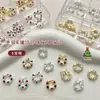 Conjunto de Acessórios para Nail Art de Guirlanda de Natal com 6 Compartimentos Popular Transfronteiriço Liga de Metal Tridimensional Incrustada com Diamantes e Pérolas Strass de Unha Vestíveis DIY