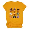 Amazon eBay sitio independiente moda casual mujer sombrero mágico de calabaza estrella de cinco puntas cuello redondo camiseta de manga corta