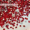 Mini Diamantes de Imitación Rojos K9 para Uñas con Bordes Biselados, Diamantes Irregulares Rojos de Fondo Plano para Uñas de Año Nuevo, Paquete Mixto