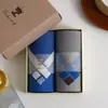 Pañuelo de Hilo Teñido de Algodón Puro para Hombre de 43 cm, Estilo Delgado de Verano, Absorbente y para Secar el Sudor, Pañuelo a Cuadros Tradicional Teñido en Hilo, Suave