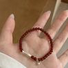 Pulsera de ágata roja fresca con diseño de pez para mujer, estilo nacional, de alta gama, ligera, de lujo, combinable, nueva y moderna joyería.