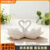 Bestseller transfronterizo decoración de cisne blanco en forma de corazón impresa en 3D recuerdo del Día de San Valentín artículo coleccionable