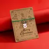 Aleación de Navidad Alce Papá Noel Árbol de Navidad Copo de Nieve Caramelo Guantes Colgante Pulsera de Tarjeta Trenzada