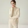 Suéter de gola redonda com pontinhos de cashmere para mulheres, malha de outono e inverno com corte solto, suéter de cashmere versátil e quente