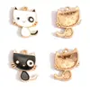 Accesorios para Joyería de Aleación con Goteo de Aceite Hechos a Mano Colgante de Gato Gatito Blanco y Negro Pulsera Collar Pendientes Colgante W478