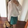 Verano 2026 Chaqueta Delgada Dulce Estilo Juvenil Rejuvenecedora Petite Color Sólido Clásico Transpirable Ropa de Alta Gama con Protección Solar