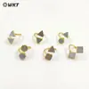 WT-R189 Nuevo Estilo Diseño Personalizado Forma Geométrica Cuadrada Triángulo Grava Natural Apertura Inglesa Anillo Neutro