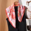 Pañuelo de Seda Artístico Morandi de 70 cm para Mujer, Pañuelo Cuadrado Versátil de Alta Gama, Adecuado para Viajar al Trabajo, Elegante para Camisas y Trajes, Pañuelo Pequeño para el Cuello, Bufanda