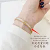 Nuevo brazalete de concha de fritilaria blanca con tres diamantes para mujer, acero de titanio no descolorante en oro rosa, de alta gama, simple, versátil, a la moda.