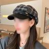 Chapéu Octogonal Xadrez Estilo Coreano 2024 Boina Chapéu de Jovem Primavera e Outono Chapéu de Pintor Moda Popular Boné com Aba