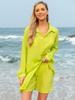 Traje de baño sexy para mujer, con protección solar para playa, estilo europeo y americano, para vacaciones en la playa en Hawái, con camisa y pantalones cortos.