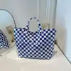 Bolso de Mano Popular Transfronterizo 2026 Nuevo Modelo Transparente Simple de Gran Capacidad Bolso de Mano Retro Cuadros Bolso para Mujer