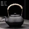 Calentador de té de gran capacidad con asa, tetera de cerámica, juego de estufa de carbón para té para uso doméstico y exterior