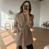 Chaqueta de Traje Negra para Mujer 2022 Primavera y Otoño Nueva Estilo Coreano Longitud Media Estilo Inglés Casual Elegante Chaqueta de Traje para Mujer