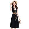 2025 Nuevo Verano Estilo Coreano Talla Grande Vestido Cubre-Vientre para Mujer Vestido Slim de Largo Medio para Mujer