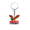 Pingente de chaveiro de borracha macia em PVC com tema de Dia da Independência, chaveiro com elemento popular de feriado, pequeno presente, atacado transfronteiriço