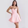2025 Transfronterizo Amazon Moda Spice Girl Vestido Tutú de Princesa Cintura Ceñida Nuevo Vestido de Tirantes Estampado de Alta Gama