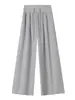 Pantalones deportivos para mujer color azul marino estilo americano, nueva colección otoño 2026, de tiro bajo, casuales, holgados, estilo coreano, pantalones de pierna ancha relajados