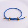 Pulsera de pareja con cuentas de la suerte, cuerda de cuero impermeable ajustable de 3 mm, pulsera de oro duro 3D, pulsera luantong