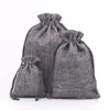 Venda Direta da Fábrica Sacos de Linho com Cordão, Sacos de Linho com Cordão para Embalagem de Joias, Sacos Pequenos de Pano de Linho para Arroz e Chá Atacado