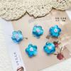 Cuentas de vidrio de colores contrastantes con pequeñas flores vintage, hechas a mano, para hacer joyas, pulseras y collares.