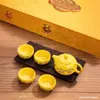 Juego de Té Gongfu Juego de Té Dragón Dorado Tetera de Cerámica para Preparar Té Gongfu Juego de Té Tetera China Retro