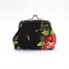 Mini monedero de lona para mujer, bolsa de monedas de tela, estampado de estilo étnico famoso, monedero pequeño para niños, venta al por mayor