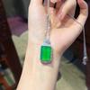 Material de caballo ágata calcedonia verde tarjeta indiferente colgante plata 925 incrustada nuevo estilo nacional chino joyería comparable al jade