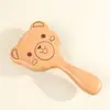 Peine Masajeador Meridianos Gato y Oso de Sándalo para Cabello Largo, Adecuado para Uso en Todo el Cuerpo, Masaje del Cuero Cabelludo, Peine de Dientes Gruesos, Madera Maciza, Sin Pintura