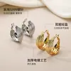 Brincos Argola Lisos Estilo Hong Kong em Prata Pura S999 para Mulheres, Argolas de Orelha Retrô Exageradas de Luxo Leve, Brincos Versáteis Minimalistas de Alta Qualidade