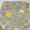 Tecido Bordado à Mão com Flores de Renda Multicores Bordado com Linhas Multicores Bordado Plano Tecido Dinastia Han Cheongsam I Tecido Bordado