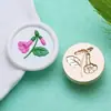 Cabezas de Sellos de Cera Serie Floral en Relieve, Diseños Artísticos de Plantas, Cerezo, Crisantemo Silvestre, Cabezas de Sellos de Cera de Latón Macizo al por Mayor