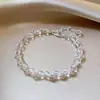 Pulsera de Cristal Blanco con Perlas Estilo 2026 para Mujer, Sencilla, Lujo Ligero, Nicho, Pulsera Exquisita, Joyería de Mano Elegante y de Alta Gama