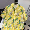 Camisa Hawaiana Floral Estilo Tailandés Transfronteriza de Fábrica Original Manga Corta Estilo Relajado para Hombres y Mujeres Camisa Floral de Playa para el Festival Songkran