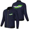 Chaqueta para hombre azul deportiva de talla grande moderna de comercio exterior con cremallera holgada estilo motociclista punk con logo de coche