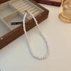 Collar con imán de perla de agua dulce, estilo francés, retro, ligero, de lujo, con cadena de clavícula, collar con temperamento que combina con todo.
