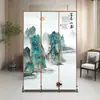 Nova Tela de Tecido Divisória Minimalista Moderna Estilo Chinês para Hall de Entrada, Tela de Madeira para Decoração de Sala de Estar, Tela Decorativa Móvel