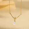 2024 Nova Gargantilha com Fivela de Ferradura com Diamantes Totalmente Diamantada Simples Luxo Leve Feminina Corrente de Clavícula de Alta Qualidade Sem Cair 8