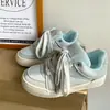 Tênis Feminino 2026 Primavera Novos Populares Sapatos Brancos Versátil Solado Grosso Nicho Casual Esportivo