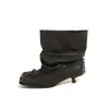 Botas de Ballet de Tacón Alto Otoño/Invierno Apiladas 2026 Nuevo Estilo Coreano con Cordones para Pantorrilla Ancha Botas Retro Plisadas de Suela Plana de Media Pantorrilla