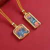 Mini Xizang Thangka Zakiram Patrón Reemplazable Día Siguiente y Vida Presente Colgante de Collar Thangka de Acero de Titanio para Hombres y Mujeres