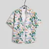 Roupas de coco Sanya plus size, camisa solta de casal hip-hop, manga curta, mahjong, flor, estilo retrô Hong Kong, estilo japonês para homens e mulheres