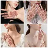 Pegatinas de Tatuaje Temporal Transfronterizas Marrón Henna Encaje Impermeables Mano Dedo Florales Indias Pegatinas de Tatuaje