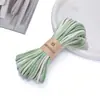 Corda de Algodão Colorida em Degradê de 4mm, Fio Cardado Tingido, para Artesanato DIY, Tecelagem, Fabricação de Pulseiras e Materiais para Joias Venda por Atacado