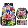 Popular Mochila de Comercio Exterior de Dibujos Animados Sonic para Estudiante de Escuela Primaria Mochila de Tendencia Transfronteriza Bolso Escolar Europeo y Americano