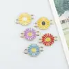 Aleación Accesorios para Joyería DIY Colgante de Margarita y Girasol Esmaltados Accesorios para Pendientes Amuletos para Teléfono Venta al por Mayor