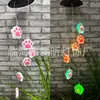 Novo Sino de Vento Solar com Luz, Luz Colorida que Muda de Cor para Pendurar em Pátio B&B, Luz de LED de Beija-flor de Natal Borboleta para Jardim
