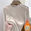 Camiseta de Manga Longa Outono e Inverno para Mulheres, Camiseta Interna com Forro de Fleece, Novo Estilo Popular 2026, Top Justo para Outono, Camiseta de Base