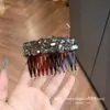 Pente de Cabelo Cinza Retrô Estilo Francês com Strass, Ferramenta para Penteado Rápido, Acessório de Cabelo Moderno e de Alta Qualidade, Ferramenta Versátil para Coques